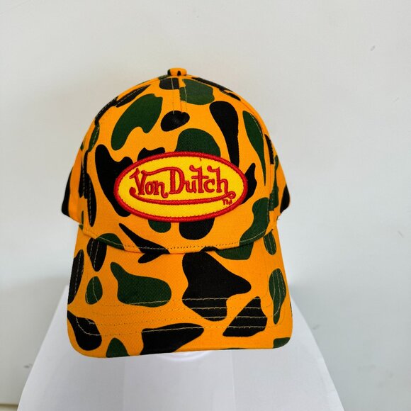 Von Dutch Orange Camo Trucker Hat - Picture 2 of 5